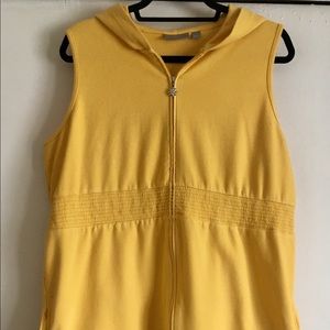 Zip Sleeveless Sweatshirt W/ Pockets & Hood